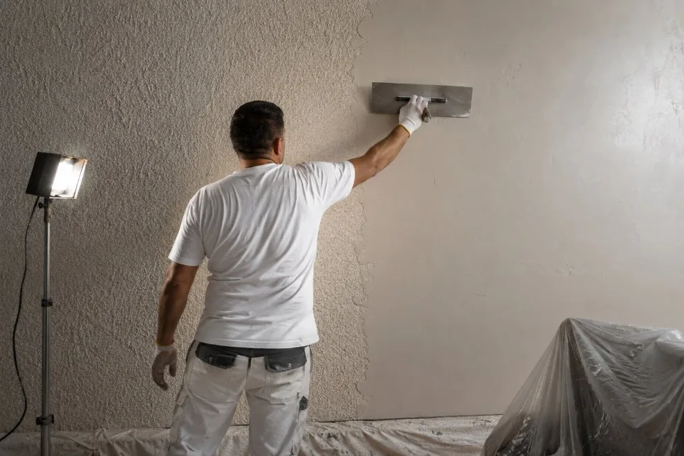 Baño con microcemento en paredes y suelo, acabado continuo